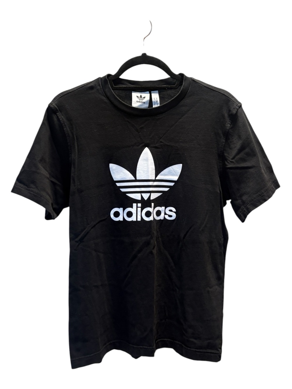 adidas Black Short Sleeve Trefoil Logo Tee